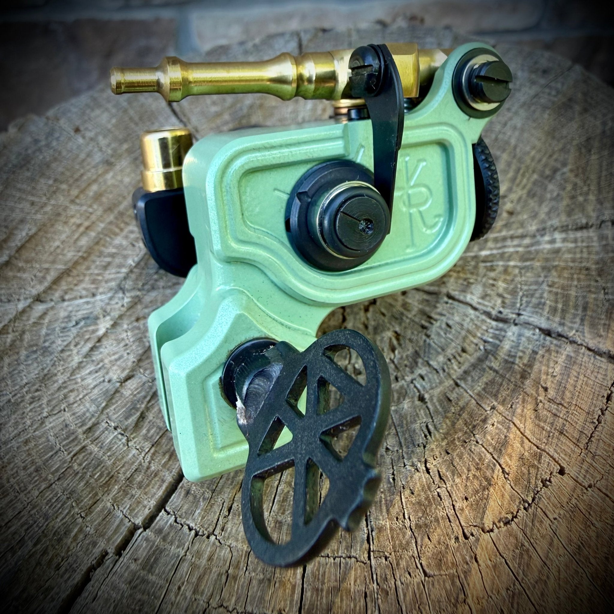 Sidewinder 46er | FW Mint Green w/brass DUAL Connection - Dan Kubin Rotary - SW-46-SA-GR