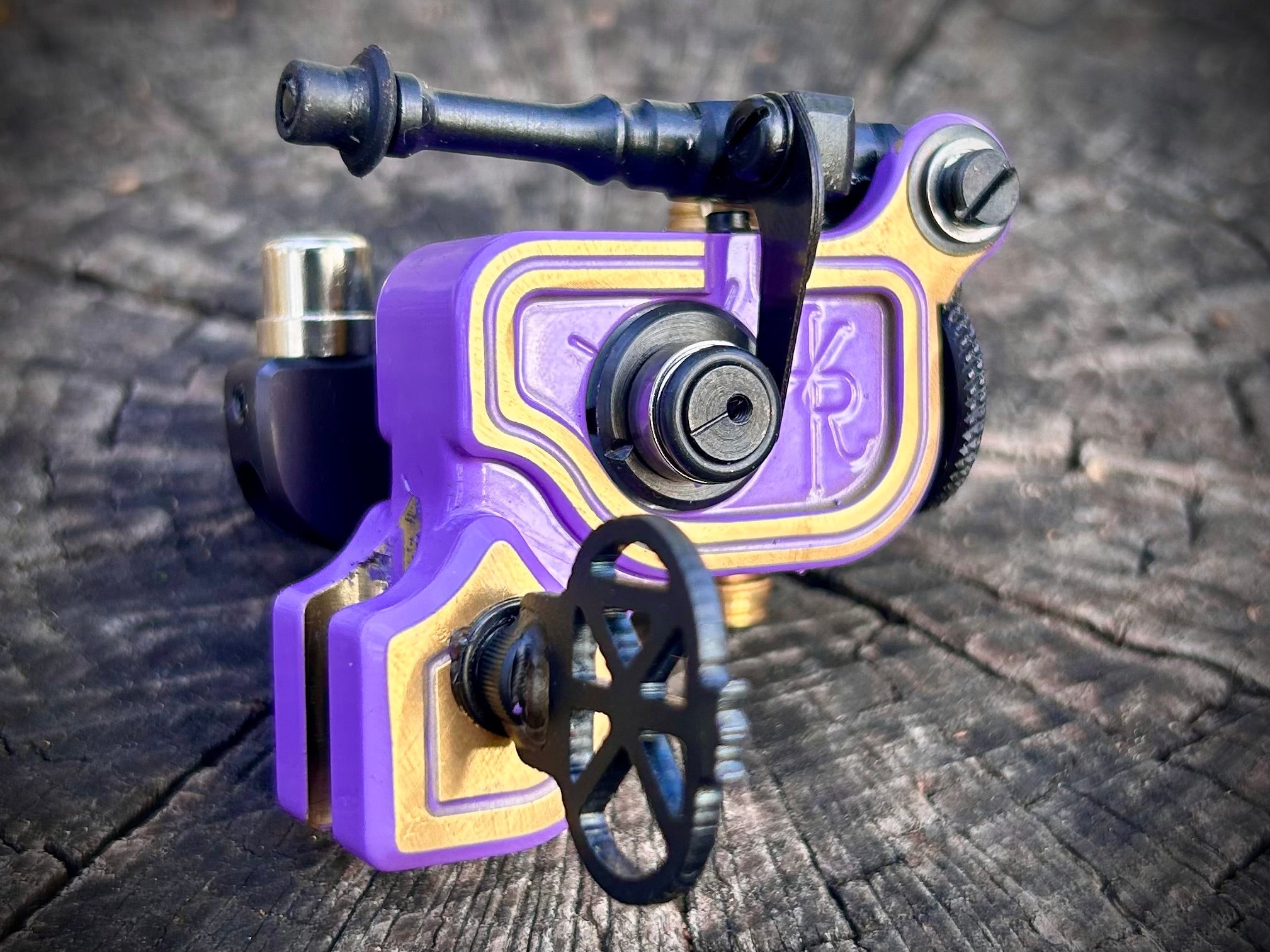 Sidewinder 46er | Two - Toned Lavender & Brass DUAL Connect - Dan Kubin Rotary - SW-46-2T-LA-BRA