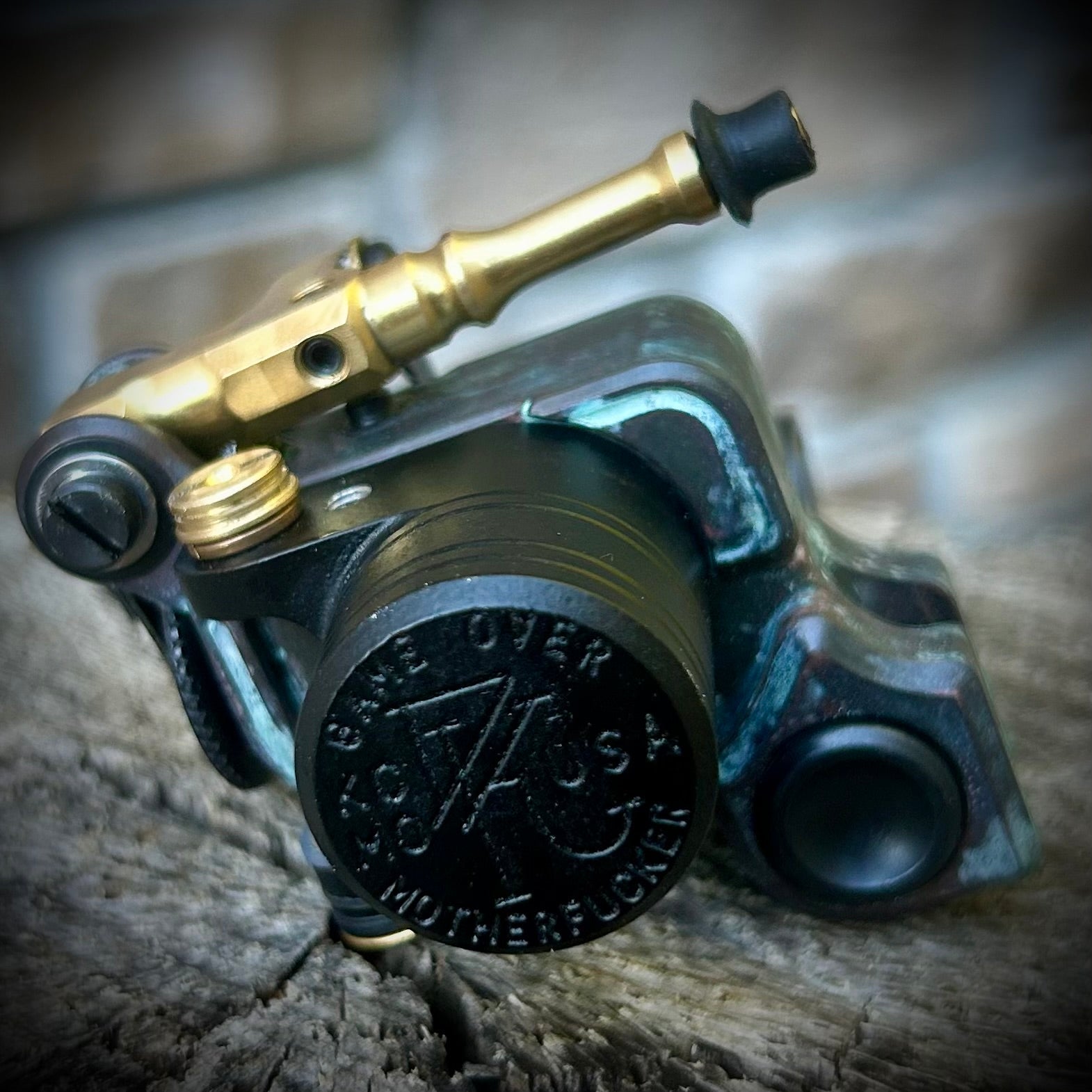 Sidewinder 46er | Verdigris w/ Brass - Dan Kubin Rotary - DK-46er-Verdigris-Brass