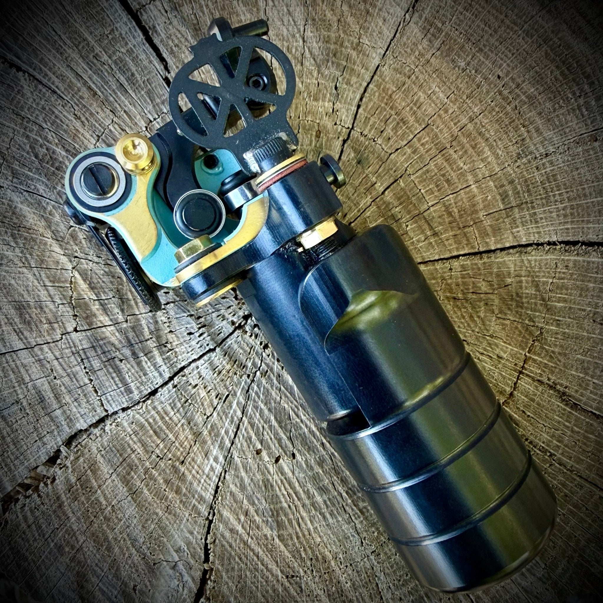 The Full Monty - 2 Toned Robbin egg Blue w/Brass - Dan Kubin Rotary - 