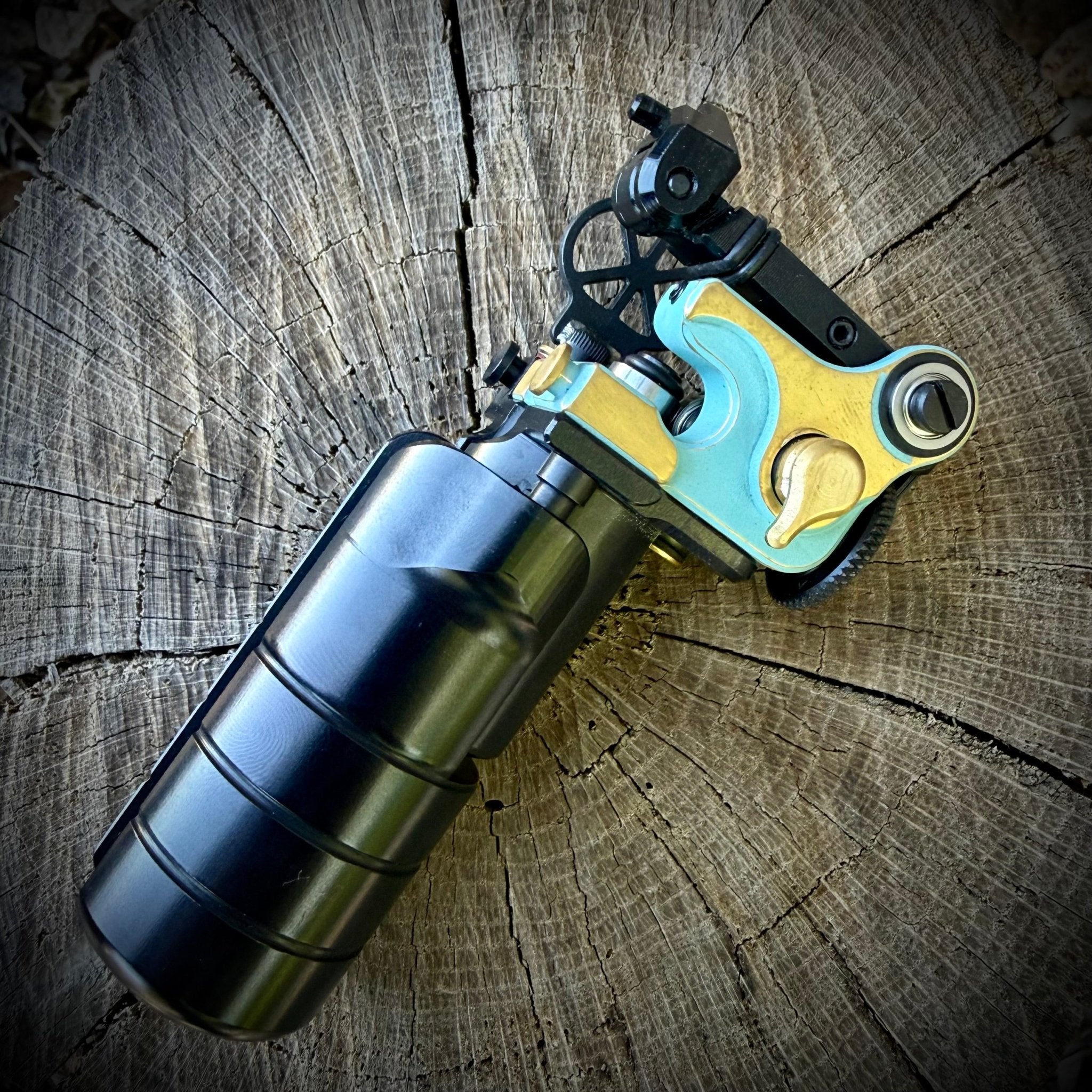 The Full Monty - 2 Toned Robbin egg Blue w/Brass - Dan Kubin Rotary - 