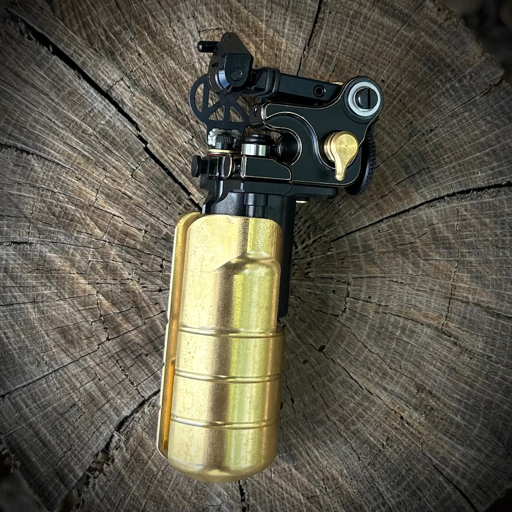 The Full Monty - Rubbed through Black & Brass - Dan Kubin Rotary - 