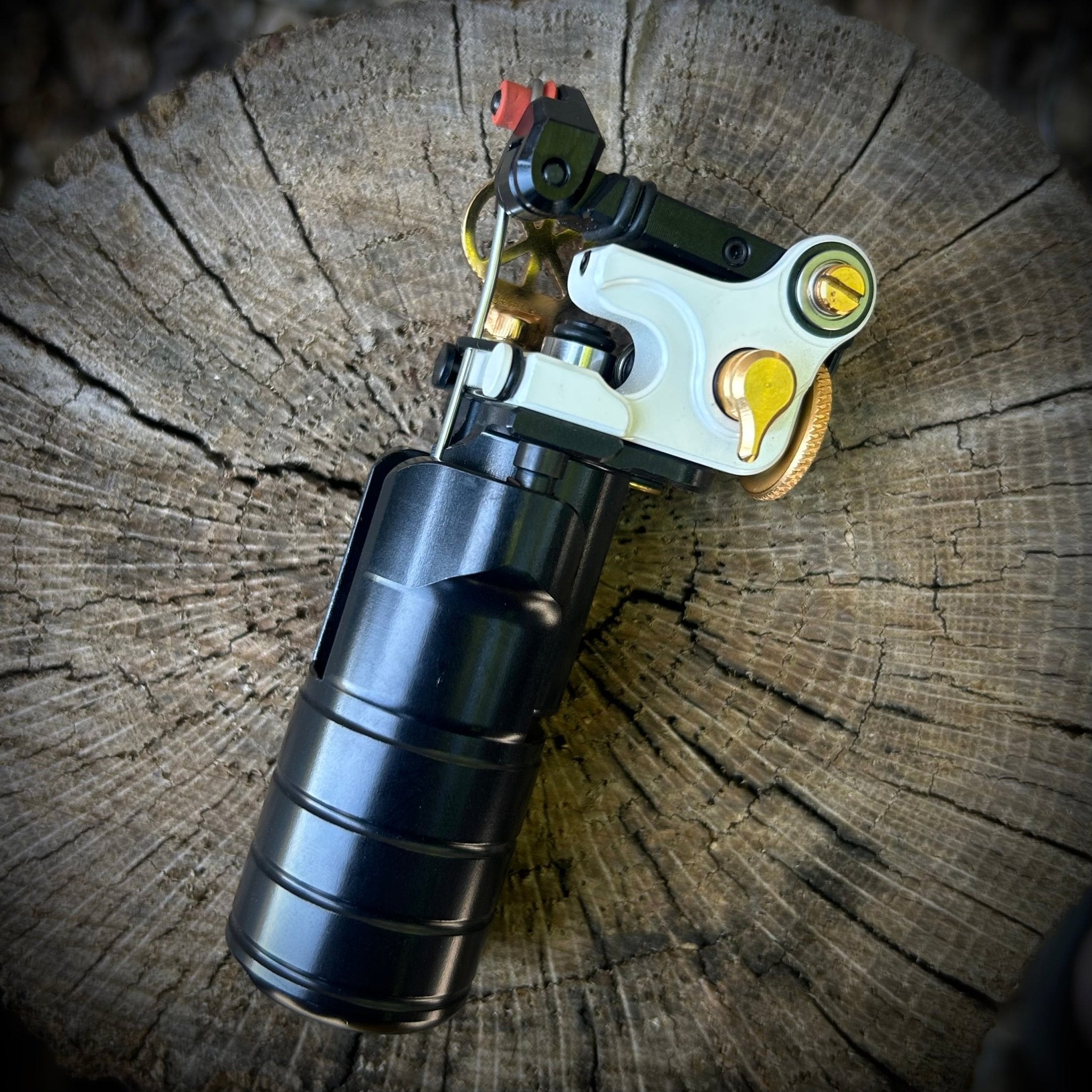 The Full Monty - White w/ Gold Hardware - Dan Kubin Rotary - 