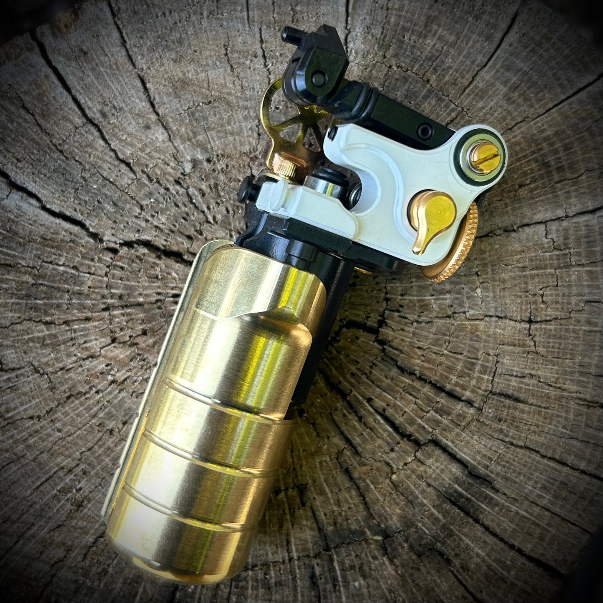 The Full Monty - White w/ Gold Hardware - Dan Kubin Rotary - 