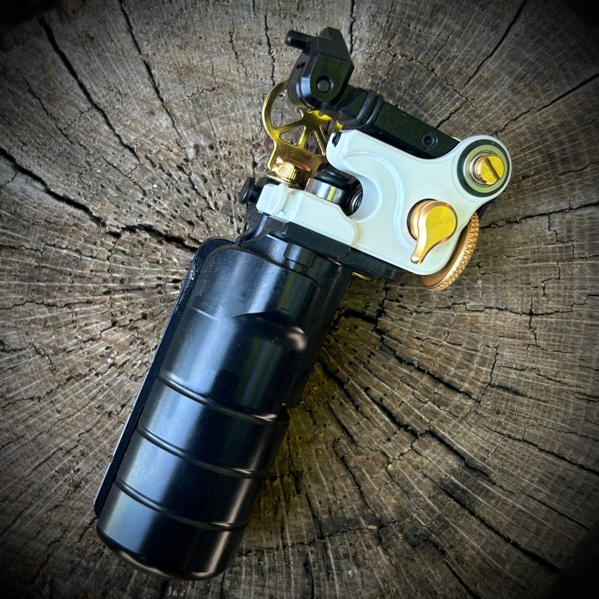 The Full Monty - White w/ Gold Hardware - Dan Kubin Rotary - 